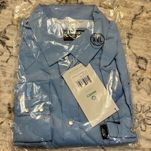 NWT Hooey Habitat woman’s rodeo queen button down arena shirt.Size XXL Baby Blue
